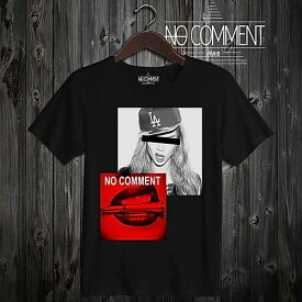 NO COMMENT PARIS Dogers cap T-shirt NCLTN145 Black ノーコメント パリ Tシャツ ブラック