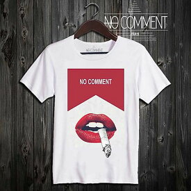 NO COMMENT PARIS Red smoke T-shirt NCLTN133 White ノーコメント パリ Tシャツ ホワイト