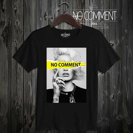 NO COMMENT PARIS Yellow tear log T-shirt NCLTN115 Black ノーコメント パリ Tシャツ ブラック