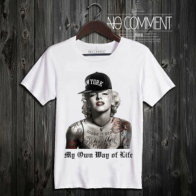 NO COMMENT PARIS Hipster Marilyn Monroe T-shirt HIP04 White ノーコメント パリ Tシャツ ホワイト