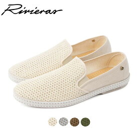 【4 colors】Rivieras COTTON CANVAS & MESH SLIP ON Beige,Grey,Honey,Kaki リビエラ メンズ シューズ メッシュスリッポン