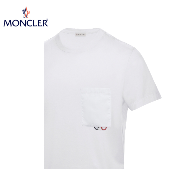 海外限定・日本未入荷 MONCLER Chest pocket tee Mens T-shirt 2020AW モンクレール バイカラー レタリング  ティー メンズ 2020-2021年秋冬 | fashionplate