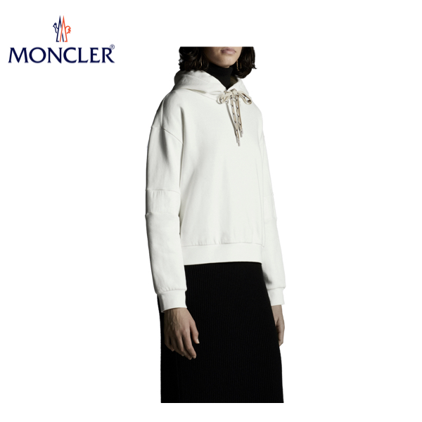【3colors】MONCLER Sweatshirt With Nylon Logo Ladys Sweatshirt 2021AW モンクレール  ナイロンロゴスウェットシャツ レディース ３カラー フーディ 2021-2022年秋冬 | fashionplate