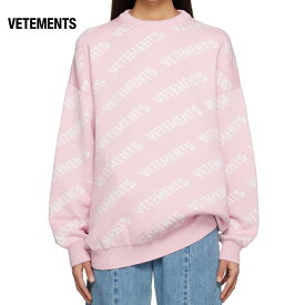 VETEMENTS Jacquard Sweater Pink x White 2023AW ジャカード セーター ピンクxホワイト 2023年秋冬