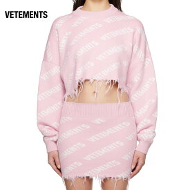 VETEMENTS Cropped Sweater Pink x White 2023AW クロップド セーター ピンクxホワイト 2023年秋