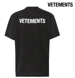 Vetements ヴェトモン 2017-2018年秋冬新作 Oversized Printed cotton shirt メンズ Tシャツ ブラック 半袖 トップス