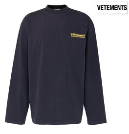 Vetements ヴェトモン 2018年春夏新作 LOGO PRINT OVERSIZED UNISEX LONG SLEEVE T-SHIRT シャツ ブラック