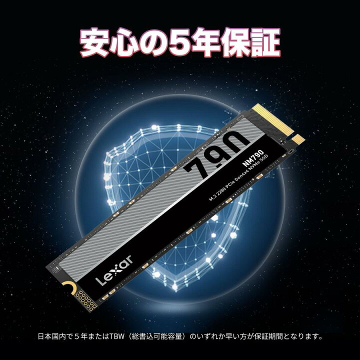 楽天市場】【正規代理店】受賞 Lexar ヒートシンク付 NVMe SSD 4TB m.2 