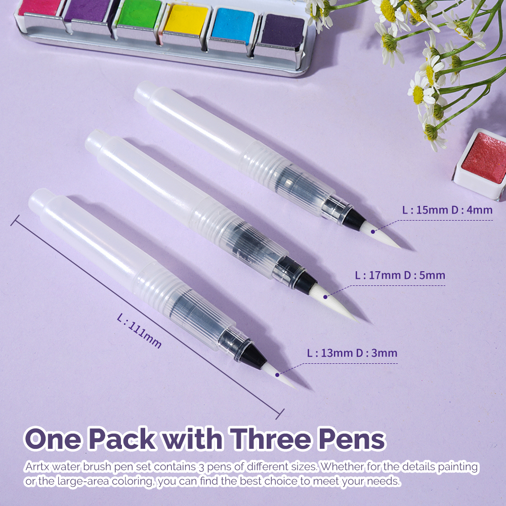 最新入荷】 ウォーターブラシ ６本セット 水筆 筆ペン 水彩画 極細 極太 スケッチ5
