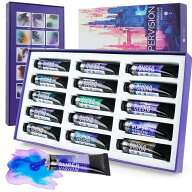SUPER VISION 分離色 15色×15ml 透明水彩 絵の具 分離系 イラスト ホビー 画材 透明水彩えのぐ おうち時…