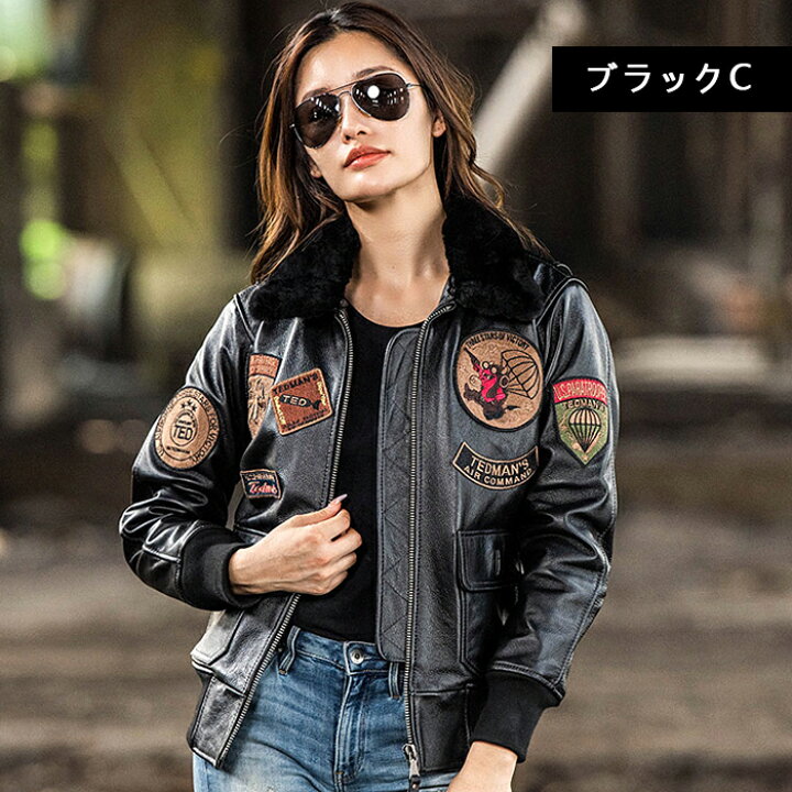 楽天市場】送料無料 本革フライトジャケット 刺繍 アメリカ空軍服 