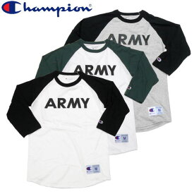 Champion チャンピオン ARMY ラグラン 七部袖 Tシャツ アーミー ミリタリー メンズ 父の日 レディース 男女兼用