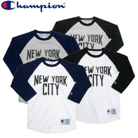Champion チャンピオン NEW YORK CITY ラグラン 七分Tシャツ アメカジ NY ジョンレノン メンズ レディース 男女兼用