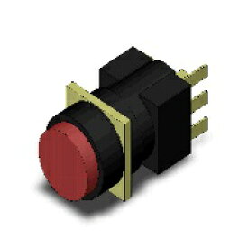 オムロン　A16L-TRM-24D-1 照光式押ボタンスイッチ(丸胴形φ16) 操作部丸形　突出形　LED　AC/DC24V　赤 接点構成1cモーメンタリ はんだづけ端子