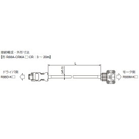 オムロン　R88A-CRKA005CR ACサーボモータ/ドライバ用オプション　エンコーダケーブル5m (100V/200V) 3000r/minモータ50～750W用 （絶対値エンコーダ/インクリメンタルエンコーダ共用） ロボットケーブル