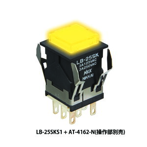 NKK�X�C�b�`�Y�@LB-25SKS1�@2�ɑo���@�{�̐F�F���@�d���e��3A125VAC�@�p�`�ƌ������{�^�A���X�C�b�`(���암�E�����f�q�ʔ�)