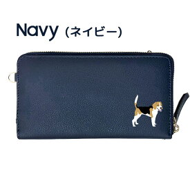 Fave ビーグル 3way スマホケース付 お財布ポシェット レディース ショルダーバッグ クラッチバッグ 財布 スマホケース 長財布 ラウンドファスナー カードポケット 札入れ 小銭入れ イングリッシュビーグル 犬 母の日