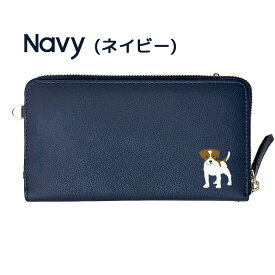 Fave ジャックラッセルテリア 3way スマホケース付 お財布ポシェット レディース ショルダーバッグ クラッチバッグ 財布 スマホケース 長財布 ラウンドファスナー カードポケット 札入れ 小銭入れ ジャック JRT 犬 母の日
