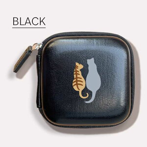 【毛色が選べる】 ペア猫 レザー マルチケース レディース 小物入れ ピルケース アクセサリーケース ハンコケース コンパクト オリジナル 猫 白猫 トラ猫 黒猫 三毛 ペット