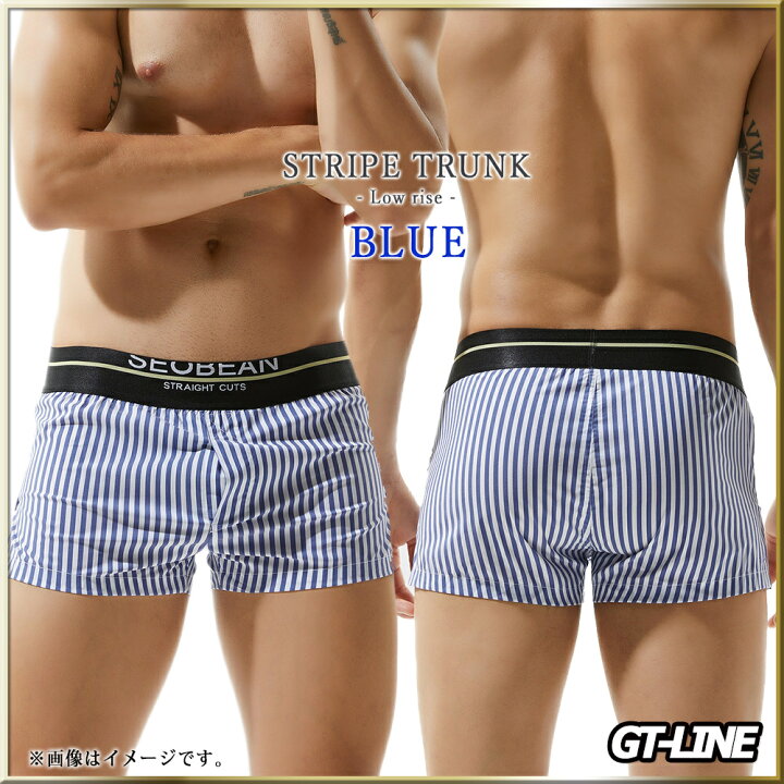 楽天市場 ストライプ トランクス ローライズ ボクサー メンズ ブリーフ セクシー スリット コットン 3d 下着 部屋着 男性 オシャレ もっこり プリケツ かっこいい Gtline Favolic ファボリック Favolic