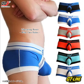 ダブルホール Oバック ボクサーパンツ メンズ 下着 通気性 立体フロント 立体カップ ブリーフ ケツ割れ 補正下着 ケツ割れ ケツワレ 快適　プリケツ マッチョ トレーニング GT-LINE