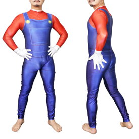 Zentai ゲーム レッド グリーン マリオ ゼンタイ ゼンタイ ファスナー付き 全身タイツ ボディースーツ コスプレ 大人用 仮装 コスチューム 衣装 cosplay ハロウィン GT-LINE Favolic