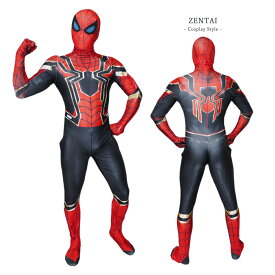 スパイダー 04 服 分離式 ゼンタイ フェイスマスク Zentai ヒーロー アメコミ 股間ファスナー付 覆面 全身タイツ ボディースーツ 大人用 仮装 コスチューム 衣装 cosplay ハロウィン GT-LINE Favolic