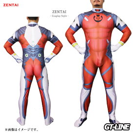 Zentai ヒーロー レッド 戦闘服 ゼンタイ ファスナー付き うさぎ 全身タイツ ボディースーツ コスプレ 大人用 仮装 コスチューム 衣装 cosplay ハロウィン GT-LINE Favolic