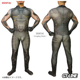 Zentai ヒーロー グレー 狼男 コスプレ オオカミ男 ウルフ 戦闘服 ゼンタイ ファスナー付き 全身タイツ 大人用 仮装 コスチューム 衣装 cosplay ハロウィン GT-LINE Favolic
