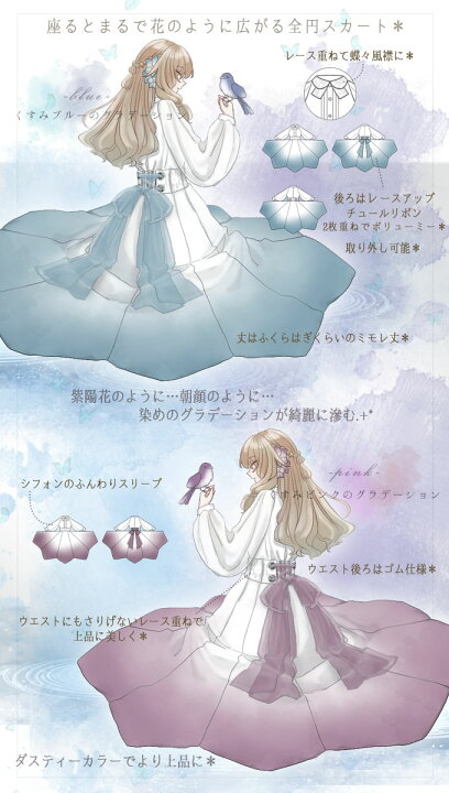 楽天市場】【最短即日出荷】ワンピース ミモレ丈 花 染め 紫陽花 朝顔 