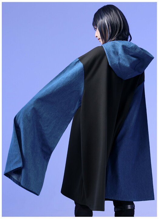 楽天市場】【予約商品】BLACK×denimBLUEのペンギン袖ロングパーカー 