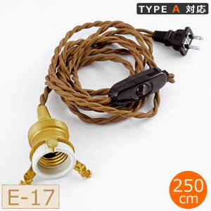 中間スイッチ付ソケットコード E26プラグタイプ 250cm 灯具 照明取り付け用 AXCIS アクシス HOMESTEAD タイプA対応 HS3002