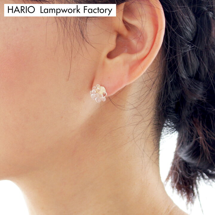 楽天市場 ハリオ ピアス ミモザ 花 小ぶり ガラス シンプル レディース 大人 Hario Lampwork Factory 手作り 日本製 硝子 透明 アクセサリー おしゃれ Favoritestyle キッチン 雑貨