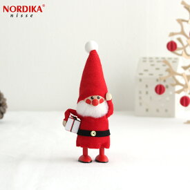 ノルディカニッセ プレゼントを持ったサンタ フェルトシリーズ 赤 NORDIKA nisse クリスマス 雑貨 木製 人形 北欧 NRD120063