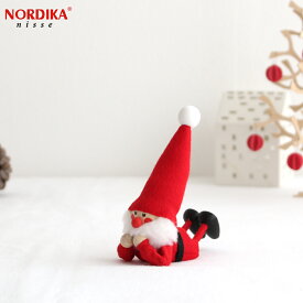 【クーポン対象 7/11 10:59まで】 ノルディカニッセ 寝転がるサンタ フェルトシリーズ 赤 NORDIKA nisse クリスマス 雑貨 木製 人形 北欧 NRD120648