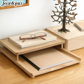 書類トレー デスクトレー 木製 A4 サイズ 2段 卓上収納 スタッキング レタートレー Wooden Desk Organizer A4 2Tier Tray Jeantopia ジントピア