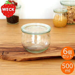 WECK �L���j�X�^�[ �`���[���b�v�V�F�C�v 500ml 6�Z�b�g TULIP SHAPE �K���X�L���j�X�^�[ �E�F�b�N �ۑ��e�� �ۑ��r WE-744