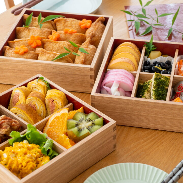 楽天市場】松屋漆器店 重箱 白木塗タモ6.0 三段 6寸 内朱 白木 約18 