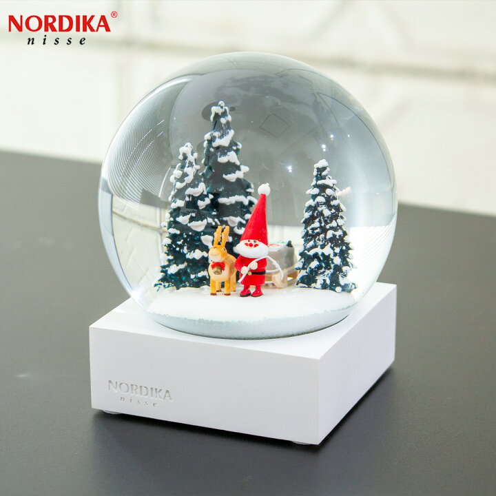 楽天市場】ノルディカニッセ 限定品 スノードーム そりを引いたサンタ  