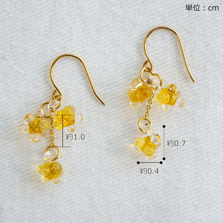 楽天市場】ハリオ ピアス ひとふさのミモザ 花 ガラス製 HARIO 