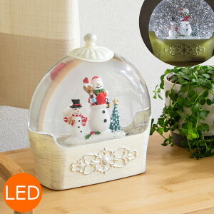 クリスマス スノードーム バブルLEDライト スノーマン クリスマスツリー スノーボール 電池式 USB 026027