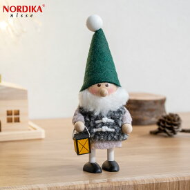 ノルディカニッセ 2025 新作 ランタンを持ったサンタ Nordic Forest NORDIKA nisse クリスマス 雑貨 木製 人形 北欧 NRD120850