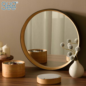 [���K�㗝�X] Gudee �O�f�B �E�H�[���~���[ ���E���h 45cm �Ǌ|���~���[ �� �~�`�~���[ �ی^ �| LUMI Round bamboo frame wall mirror GudeeLife