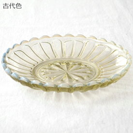 廣田硝子 雪の花 デザートトレー 17cm ブルー 古代色 ガラス プレート デザート 取り皿 ヒロタガラス 日本製 ガラスの器 器 食器 小皿 平皿