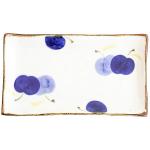 波佐見焼 翔芳窯 藍の器 長皿 21cm 長角皿 取皿 長方形 四角 陶磁器 職人 手書き 軽量 軽い 薄い 日本製 HASAMI 長焼皿