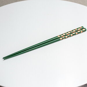 箸 おしゃれ 漆のお箸十八膳 水玉 23 cm 天然木 能登ヒバ 日本製 木製 うるし 漆 橋本幸作漆器店