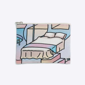 日本製 ポーチ 小物入れ | リラックス・ステージ|アーティスト millitsuka|国産 リネン キャンバス 麻 Linen FAVORRIC フェイバリック コスメポーチ カード入れ 小さめ おしゃれ トラベルポーチ