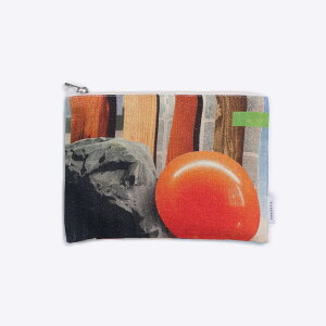 日本製 ポーチ 小物入れ フラットポーチ リネンポーチ | デジタルコラージュ01|アーティスト 山崎由紀子|国産リネンキャンバス 近江麻 Linen FAVORRIC フェイバリック コスメポーチ カード入