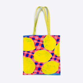 日本製 フラットサブバッグ トートバッグ エコバッグ a4 布 綿100% tote bag 檸檬｜アーティスト　村上生太郎｜オックスコットン 綿 コットン FAVORRIC フェイバリック 折りたたみ ポケット付き おしゃれ 肩掛け A4トート