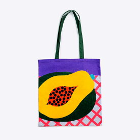 日本製 フラットサブバッグ トートバッグ エコバッグ a4 布 綿100% tote bag パパイヤ｜アーティスト　村上生太郎｜オックスコットン 綿 コットン FAVORRIC フェイバリック 折りたたみ ポケット付き おしゃれ 肩掛け A4トート